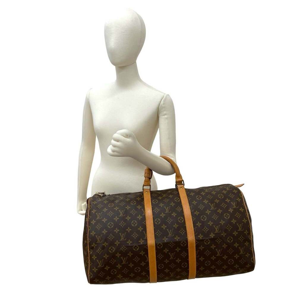 LOUIS VUITTON Authentic Brown Leather Boston Bag - Picture 2 of 9